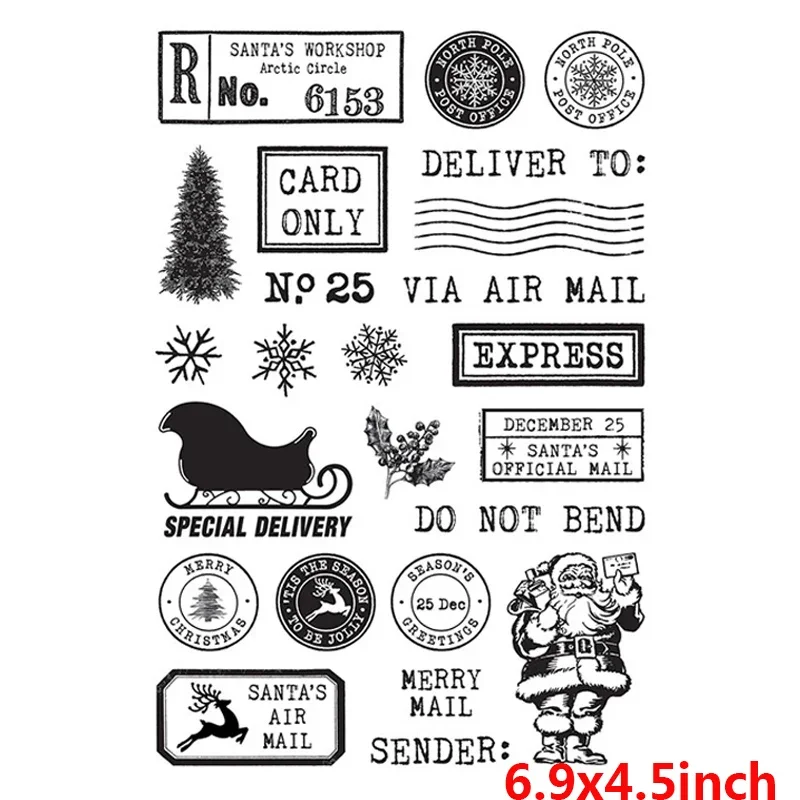 Vlinder Wolf Dieren Vrolijk Kerstfeest Duidelijke Stempel Auto Sentiment Woorden Stempel Voor DIY Scrapbooking Embossing Craft maken