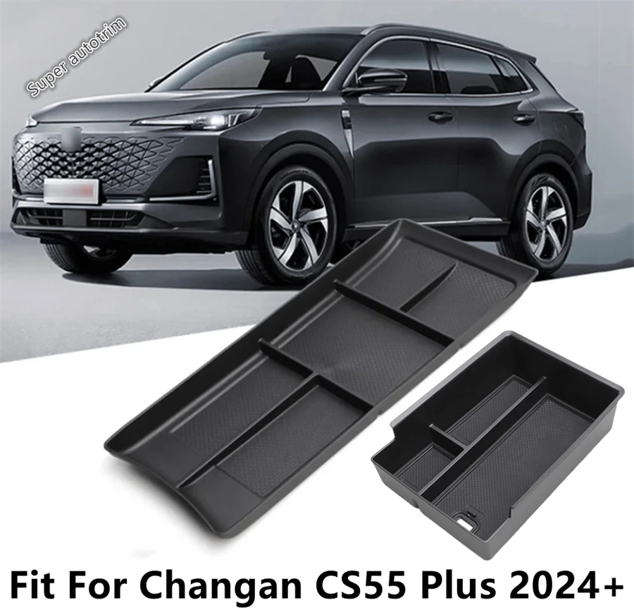 

Car Central Control Armrest Storage Box Below Box Container Pallet Phone Holder Tray Accessories For Changan CS55 Plus 2024 2025