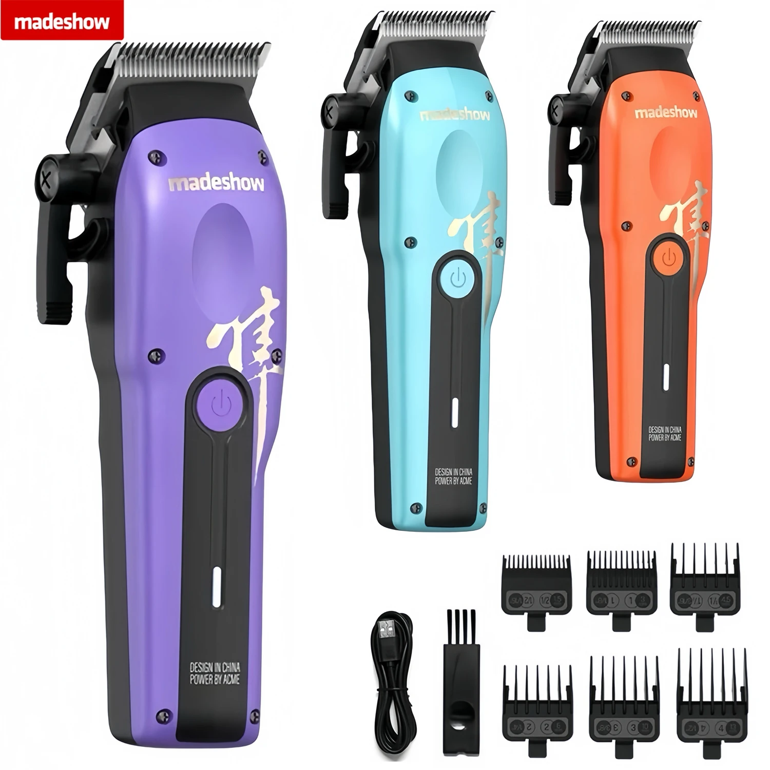 Madeshow M15 Men Professional Hair Clipper DLC 0.8mm Gapped Blade 6500RPM DC Motor Salon Hair Trimmer Finishing Machine