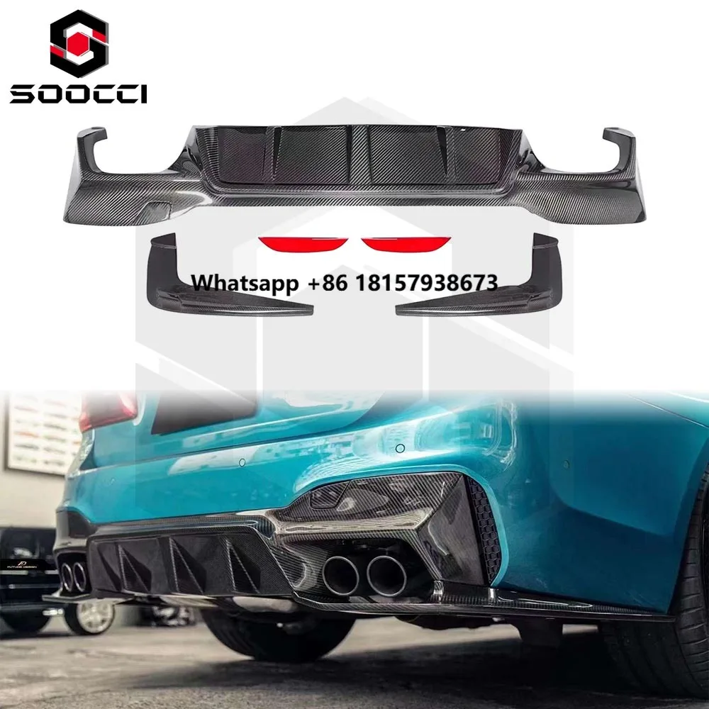 

For 5 Series G30 G38 M Sport Rear Bumper 3D Type Carbon Fiber Rear Diffuser Splitter Spoiler 2017+