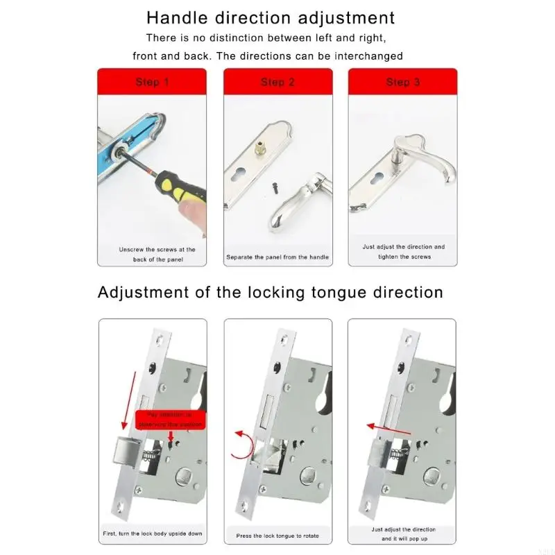 

Waterproof and AntiRust Door Handle Lock Security Door Lever Handle Lock Entry Door Handle with Lock and Enduring N2UD