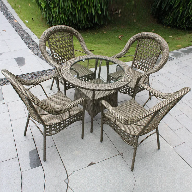 

Rattan chair combination outdoor leisure courtyard table and chair coffee table combination open-air balcony
