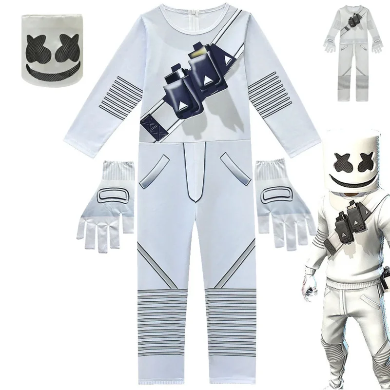 أطفال كرنفال تأثيري بنين DJ هالوين زي ازياء قناع بذلة ارتداءها بنين بنات زي حفلة الهالوين مع DJ Headg