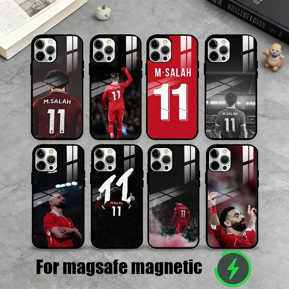 

M-Mohamed Salah 11 Liverpool Football Phone Case For iPhone17,16,15,14,13,12,11 Plus,Pro Magnetic For Magsafe Wireless Charging