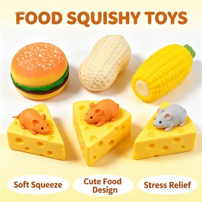 Relieve Stress With Cute Cheese Mouse Cup Squeeze and Release Squirrel Cup Creative Stress Relief Toy Peanut Corn Stress Ball
