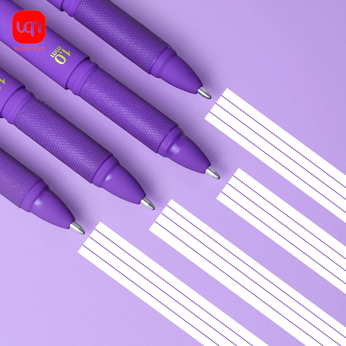 3pcs Purple Ink Gel Pens,, 1.0mm, Large Capacity Refill, Office Supplies Back To Sochool Stationery,for Writing Cute Pen