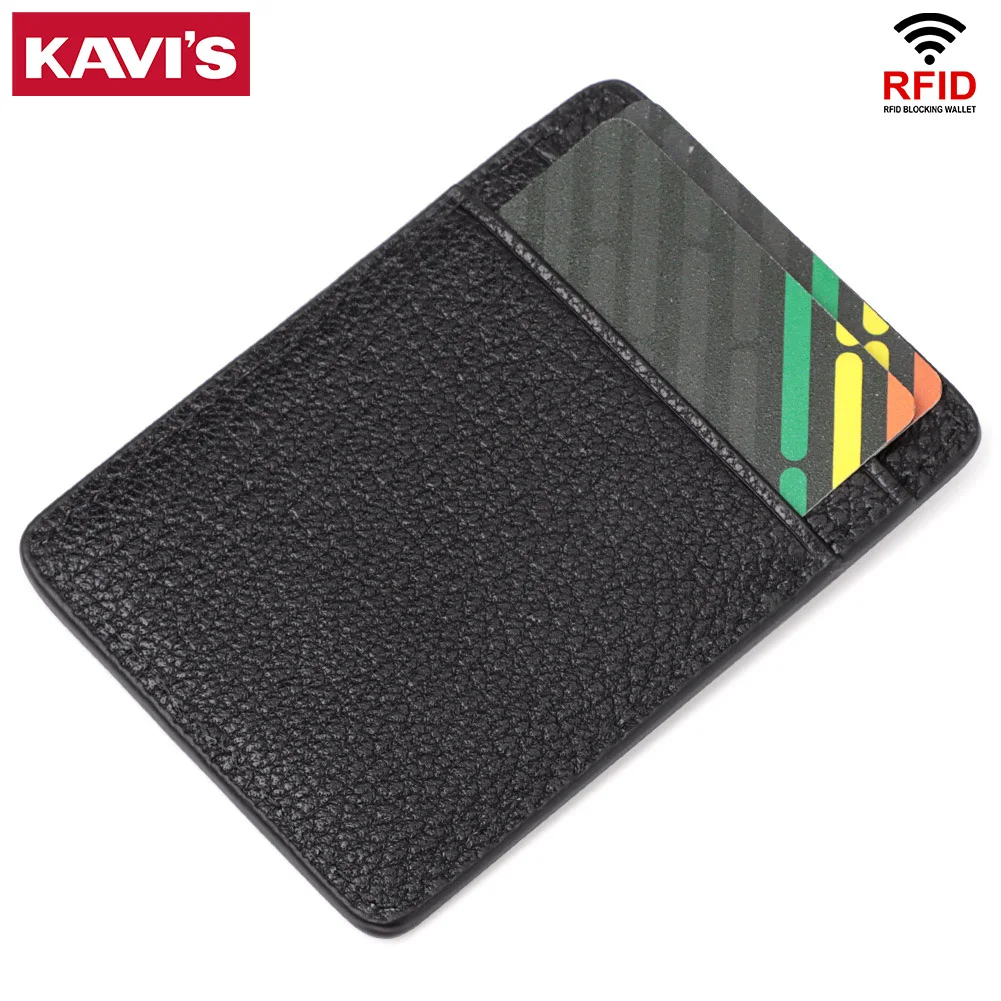 KAVIS 100%Genuine Leather Small Card Organizer Super Slim Multi Card Slot Purse Casual New Fashion Credit Card Bag ﻿