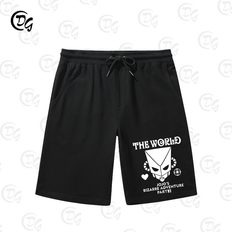 

Альтернативные хлопковые шорты Summer Bizarre Adventure, спортивные повседневные брюки, шорты унисекс из белого золота со звездой World Crimson King