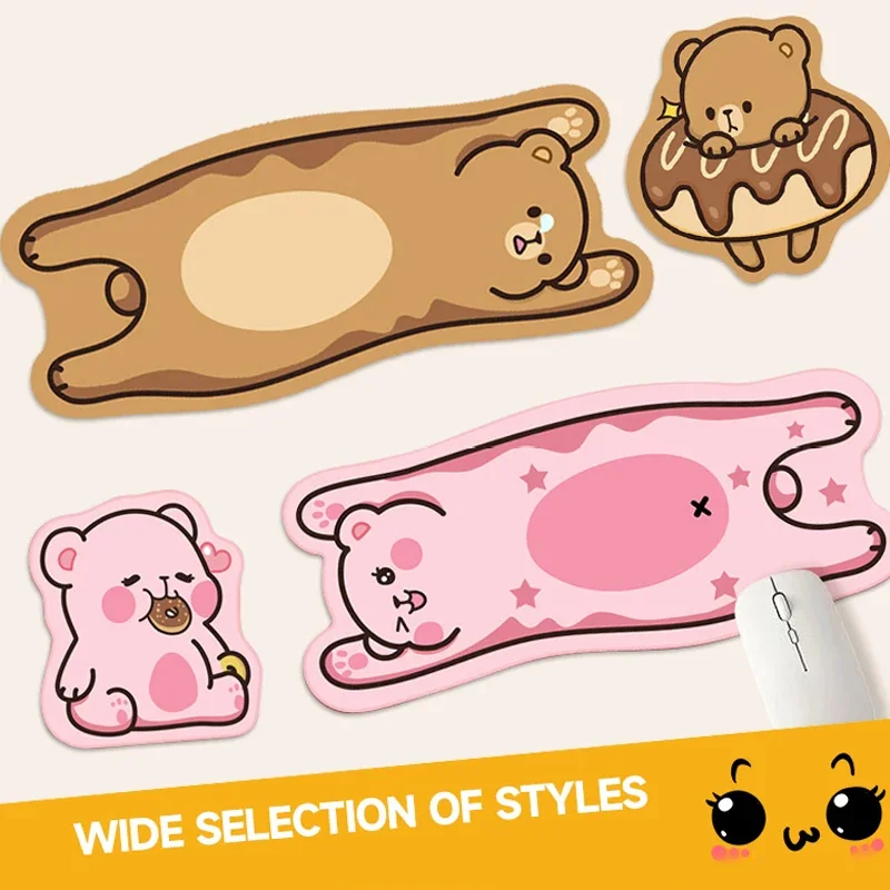

Bear Mouse Pad Computer Notebook Gamer Desk Non-slip Thickened Soft Pad Cute Cartoon Soft And Comfortable Keyboard Mouse Pad