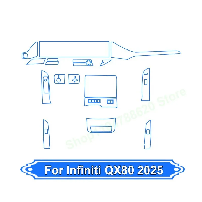 for Infiniti QX80 2025 TPU Central Control Screen Protector Scratch-Resistant Transparent Interior Sticker Car Accessory