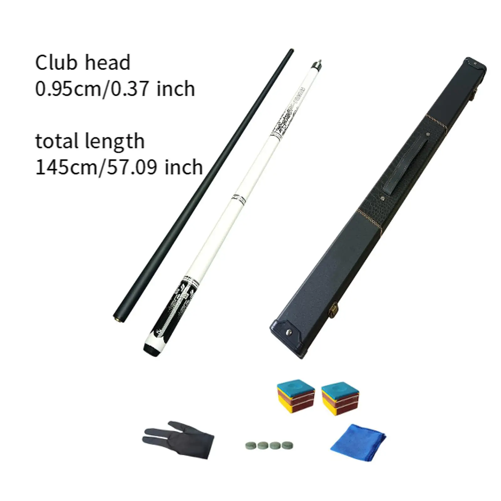 Pool Cue Set with 9.5mm Tip And Four Additional Tips for Billiards