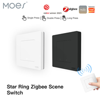 MOES Tuya ZigBee Star Ring Scene Switch 4 way Wall/Hand-held Portable Handle Push Button Smart Life MOES APP Remote Control