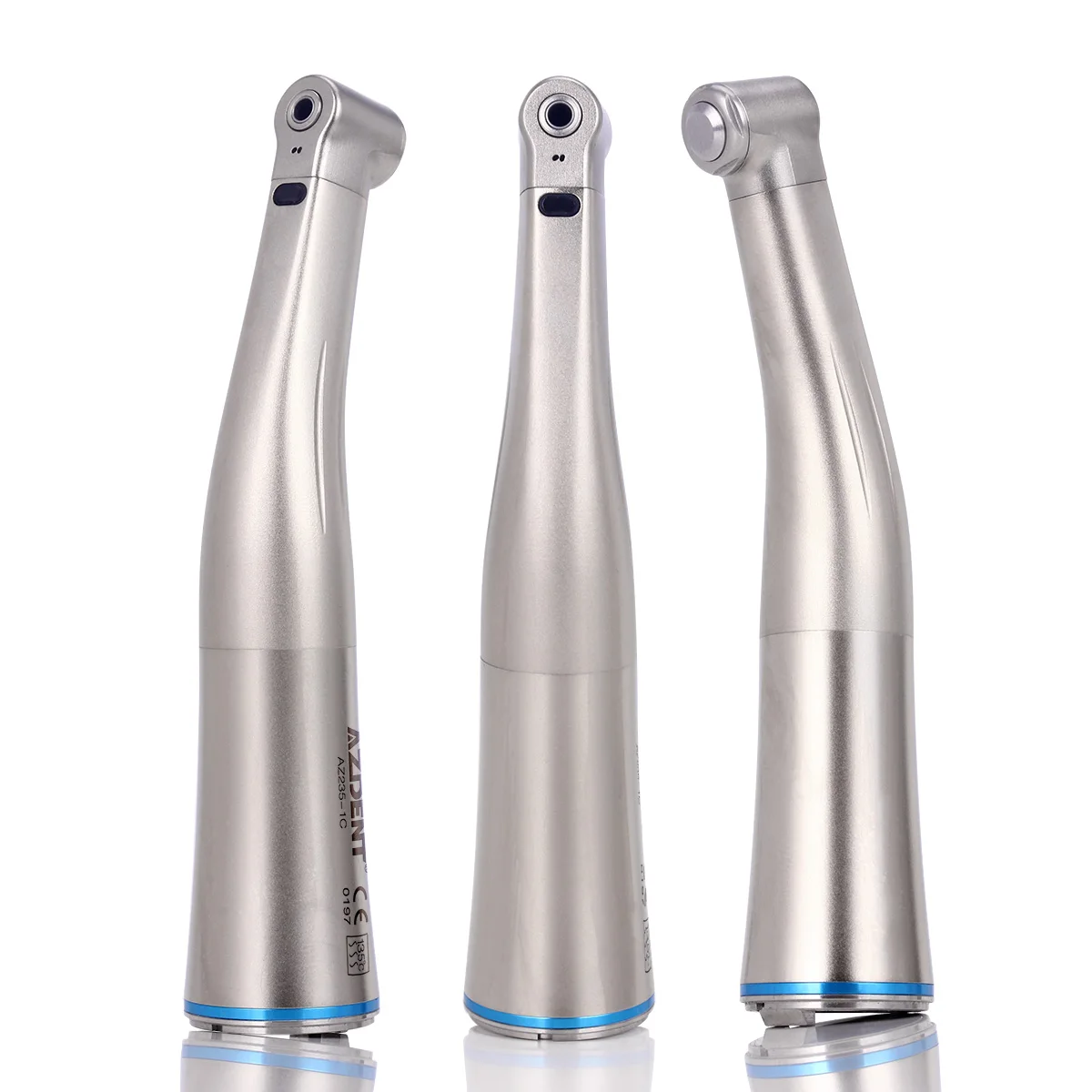 AZDENT Dental 1:1 LED-Faseroptik-Handstück, Winkelstück mit internem Wasserspray, Druckknopf, niedrige Drehzahl, blauer Ring, Zahnarztwerkzeug – Detail 6