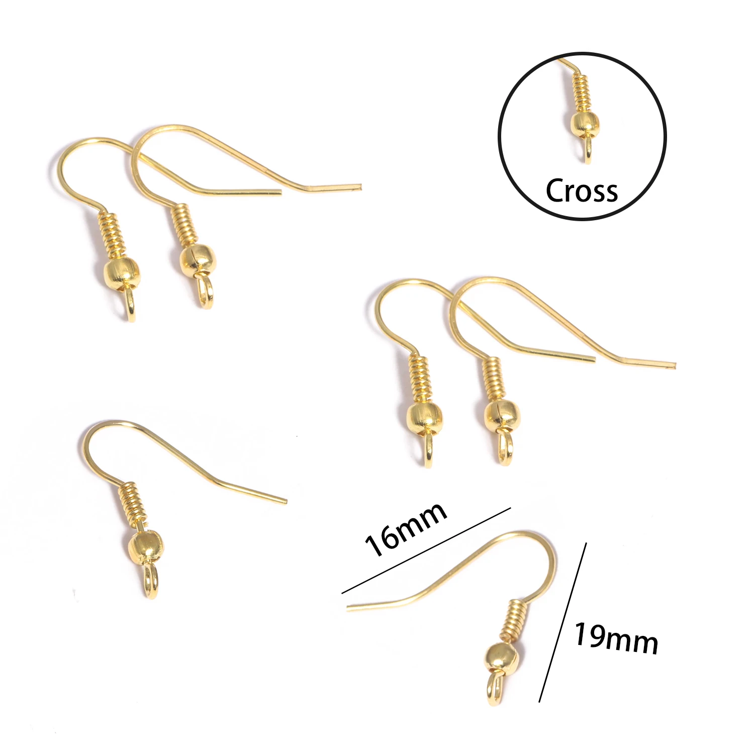 50-100pcs 19*16mm Antique Gold Color Earring Hooks Earring Clasps Findings Earring Wires For Jewelry Making Supplies Wholesale