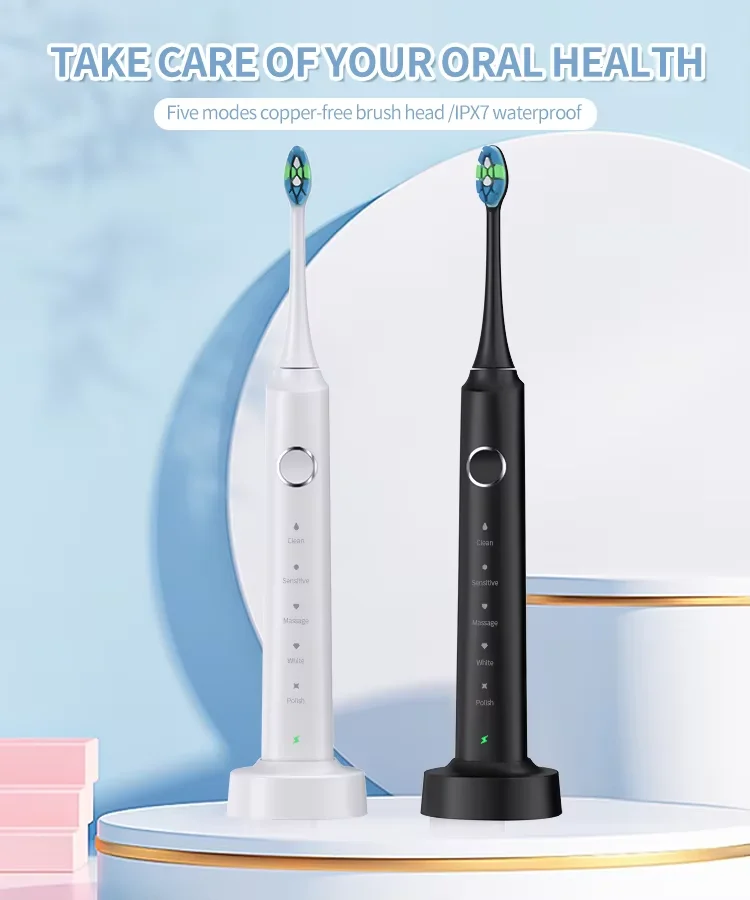 Sarmocare X700 Kabellose Schallzahnbürste mit 6 Bürstenköpfen, Reiseetui und Ladegerät, Smarte Zahnbürste für Erwachsene – Detail 1