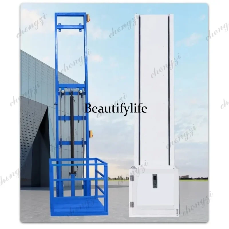A172  Hydraulic Freight Elevator Household Small Warehouse Factory Guide Rail Hydraulic Lifting Platform