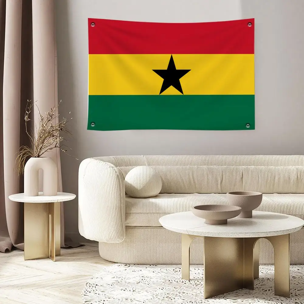 Ghana Flags Wall Hanging Banner Background Art Print for Bedroom Living Room Outdoor Decor