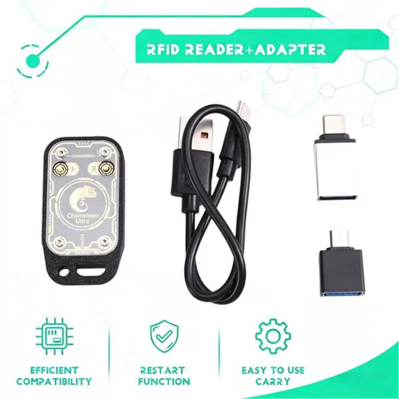 B24B Chameleon Ultra Plus RFID Smart Card Emulator+ 4XUID/CUID Keychain Reset+ Automatic Polling 125K/13.56M IC ID Card Decoder