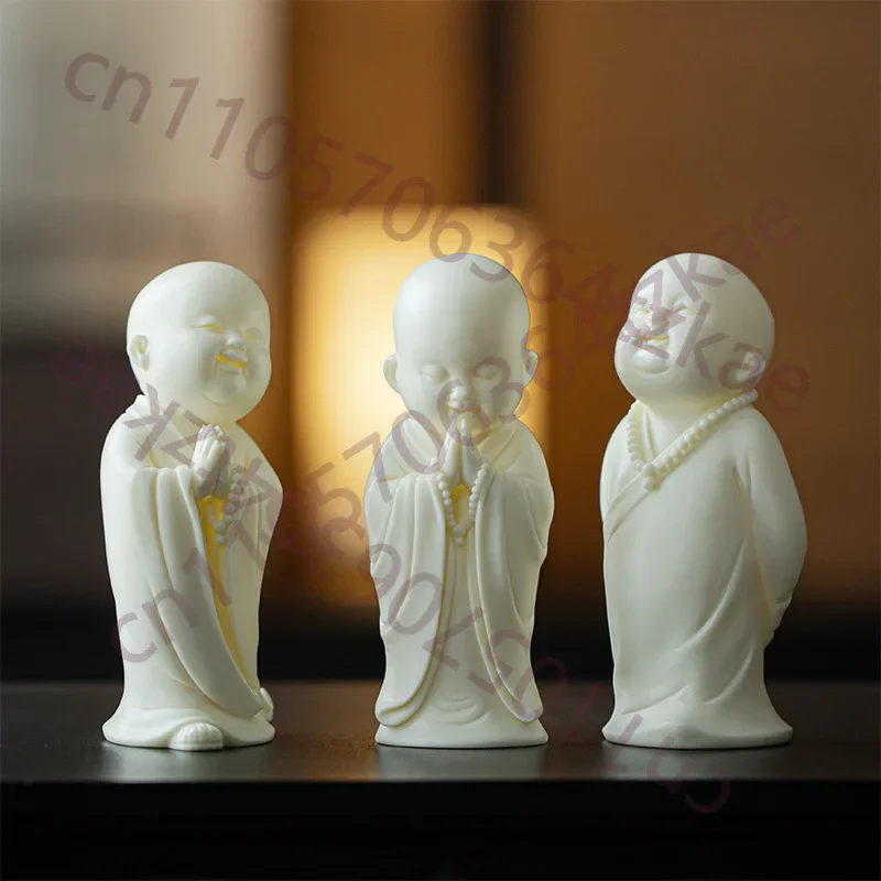 Ceramic Little Monk Decorative Statues China Featured Ornaments Luxurious Home, Living Room, Office, Car Decoration Accessories