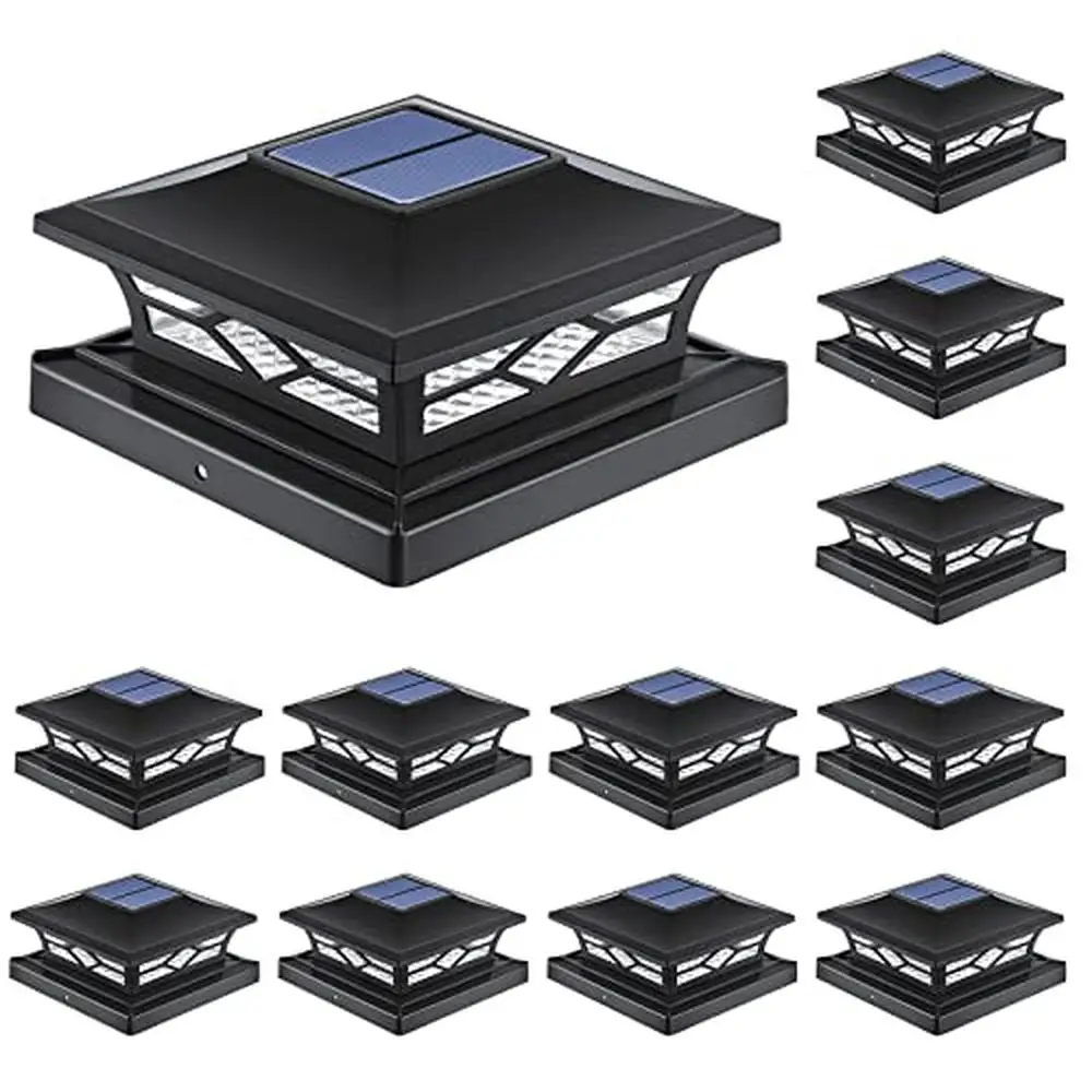 

Солнечные фонари для крышек, 4x4, 12 шт., автоматическое включение и выключение, 2 режима, яркий водонепроницаемый сад, патио, забор, освещение на палубе, открытый двор, 360 °