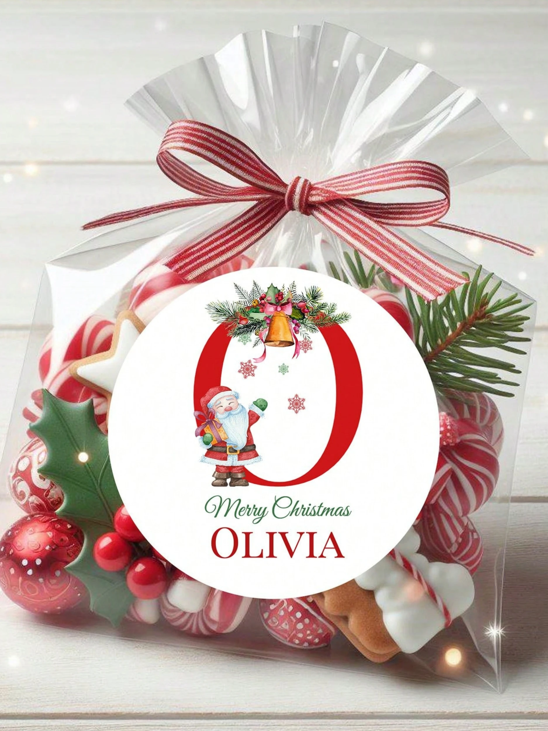 ملصقات أسماء شخصية 4-6 سم - ملصقات عيد الميلاد القابلة للتخصيص، ملصقات هدايا عيد الميلاد، زينة العطلات، هدايا الحفلات #5