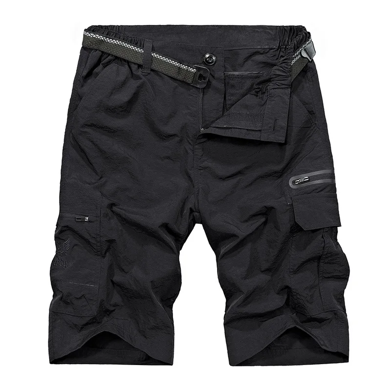 Summer Quick Drying Waterproof Shorts Men Tactical Multi-pocket Short Trouser Outwear Cargo Shorts masculino Men Plus Size M-4XL