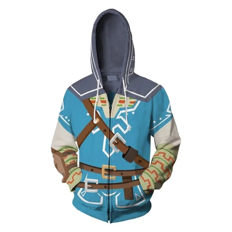 Zelda Legend Cosplay Hoodie Sweater Sweatshirt Zipper Coat