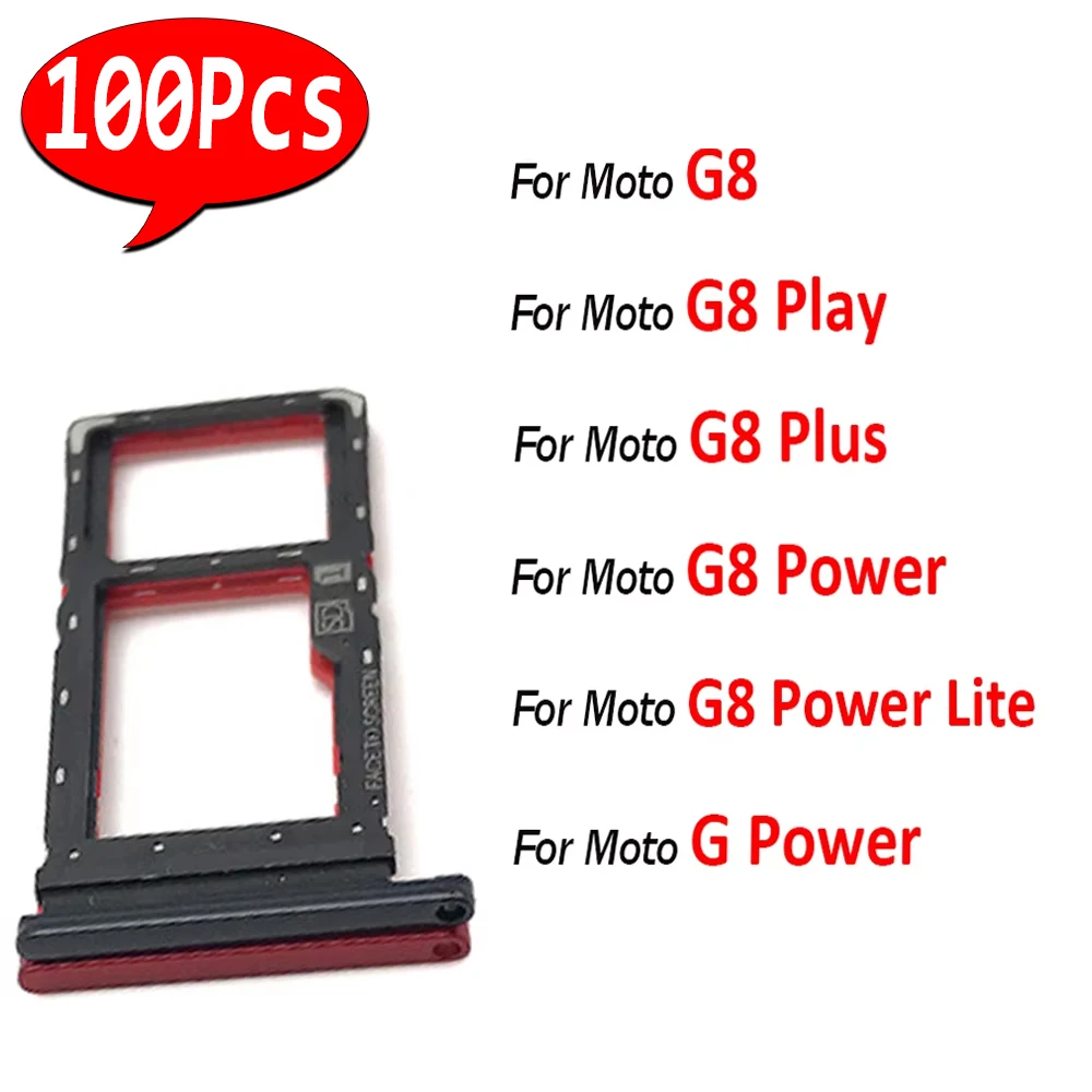 

100 шт., новый лоток для ящика чипа с двумя картами SIM-карты, держатель адаптера, запасные части для Moto G8 Plus Play Power Lite G Power