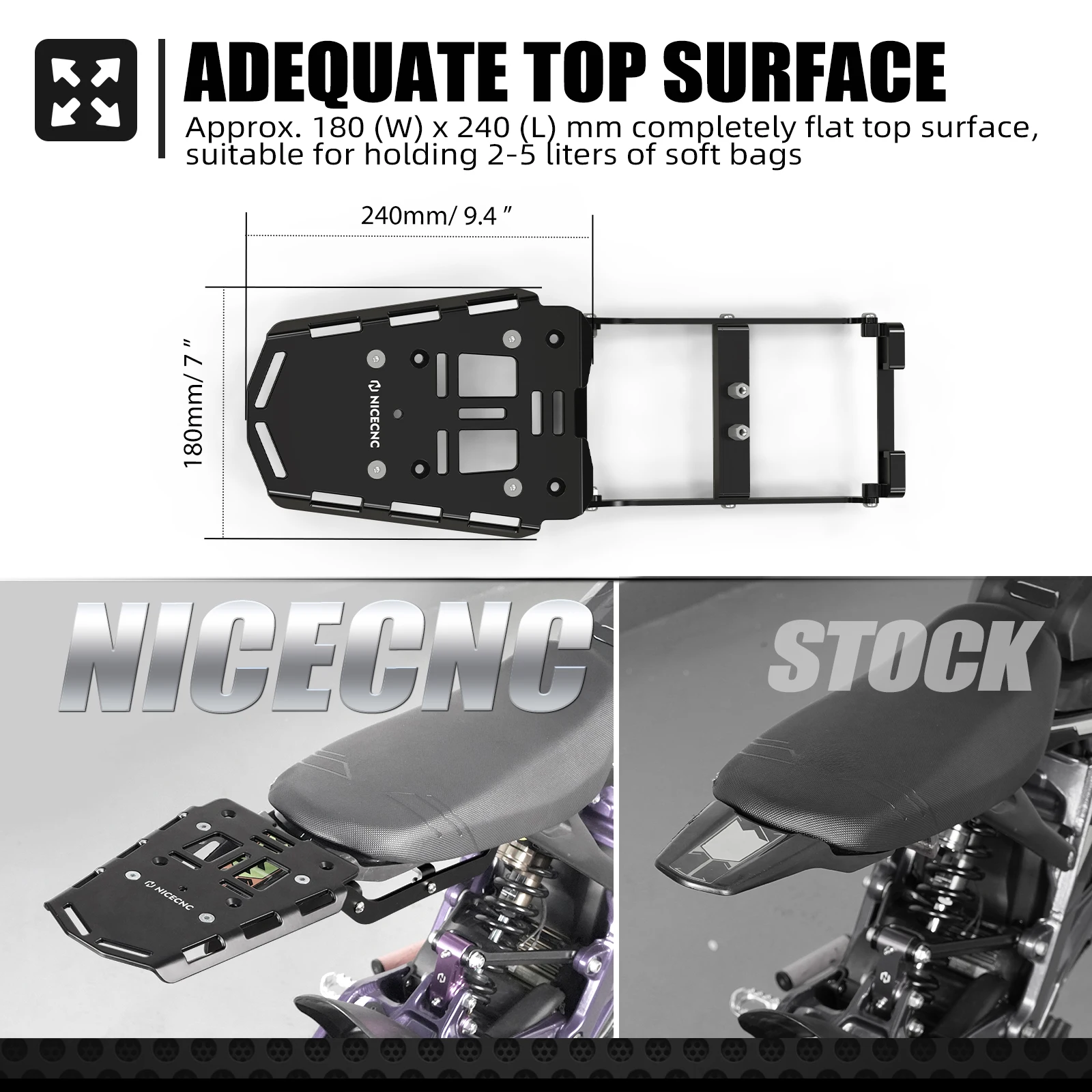 NICECNC For Surron Light Bee X Rear Luggage Rack Cargo Bracket For Sur-Ron Light Bee S L1E Segway X160 X260 Electric Dirt Bike - Image 2