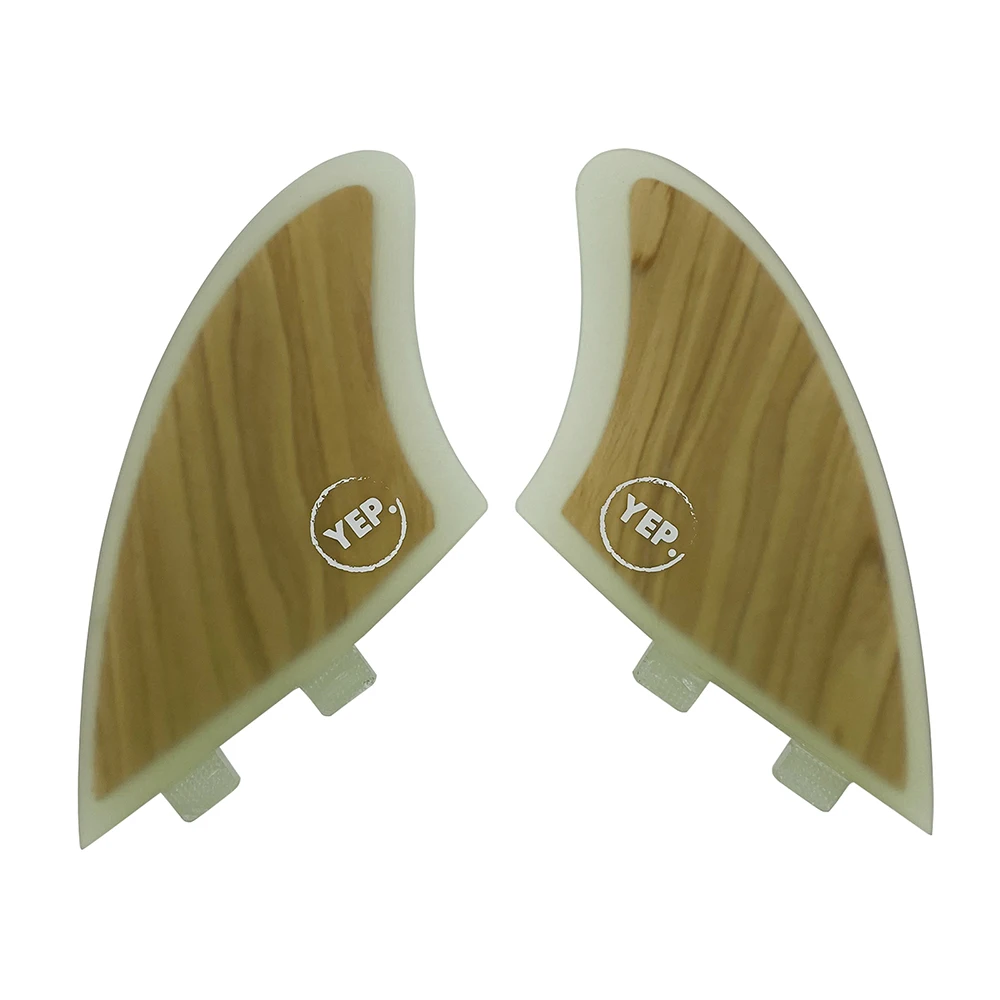 Double Tabs/Single Tabs Surfboard Fins 2 piece per set Double Tabs 2 Keel Fibreglass Surf Fins Thruster Bamboo Twin set Quilhas