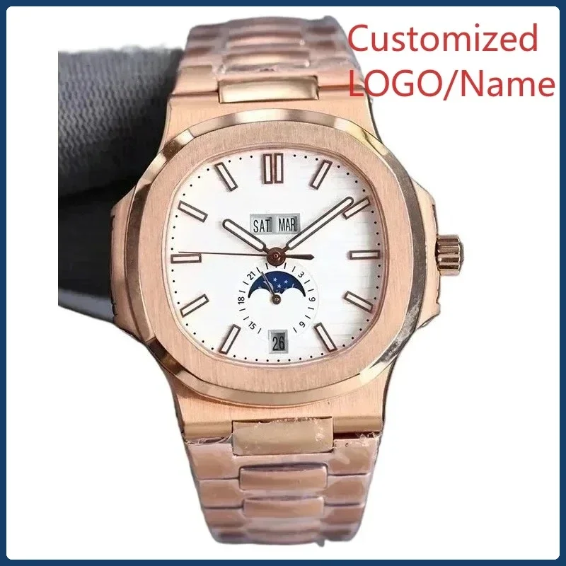 A88 Store  Men Moonphase Calendar Daydate Watches Automatic Mechanical Watches 904L Stainless Steel Customized