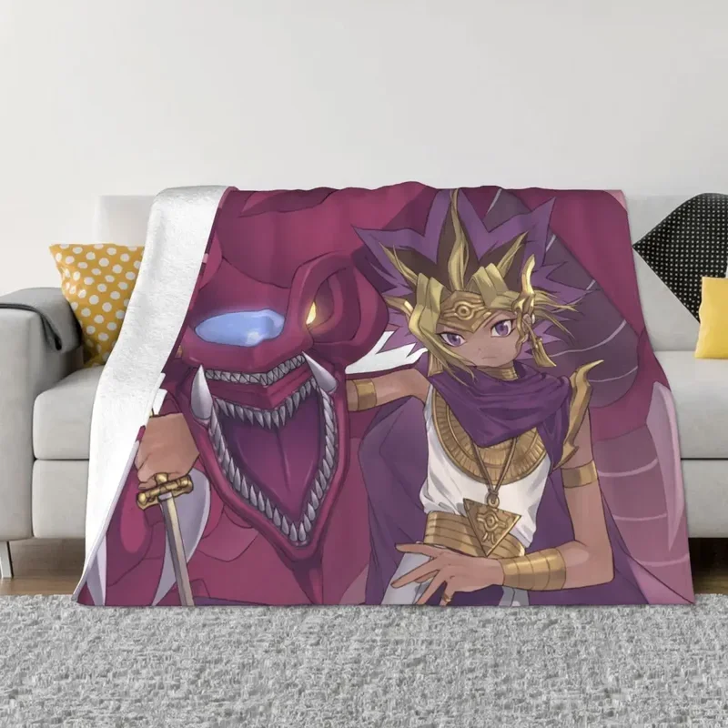 Dragon Yami Yugi Blankets Flannel Yu-Gi-Oh Anime Super Soft Throw Blanket for Airplane Travel Bedroom Quilt