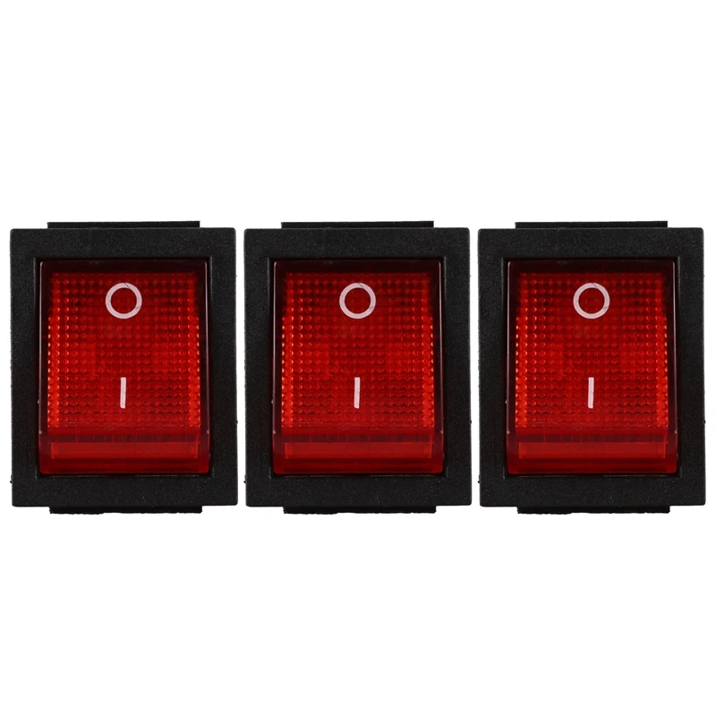 3X czerwone światło podświetlane 4 Pin DPST ON/OFF zatrzask w przełączniku 16A 20A 250V AC