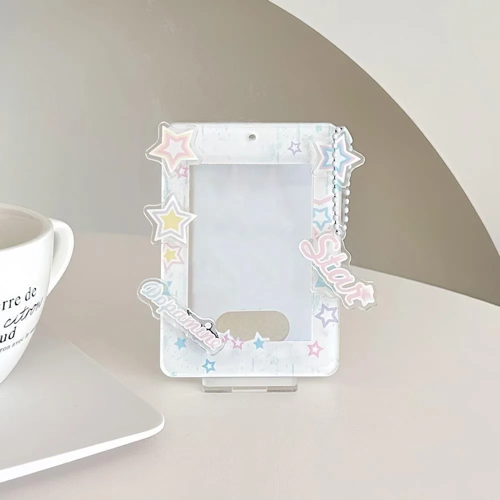 

Desktop Decoration Korean Style Card Holder Star Polaroid Photo Student Card Cover Card Case Transparent ID Card Holders