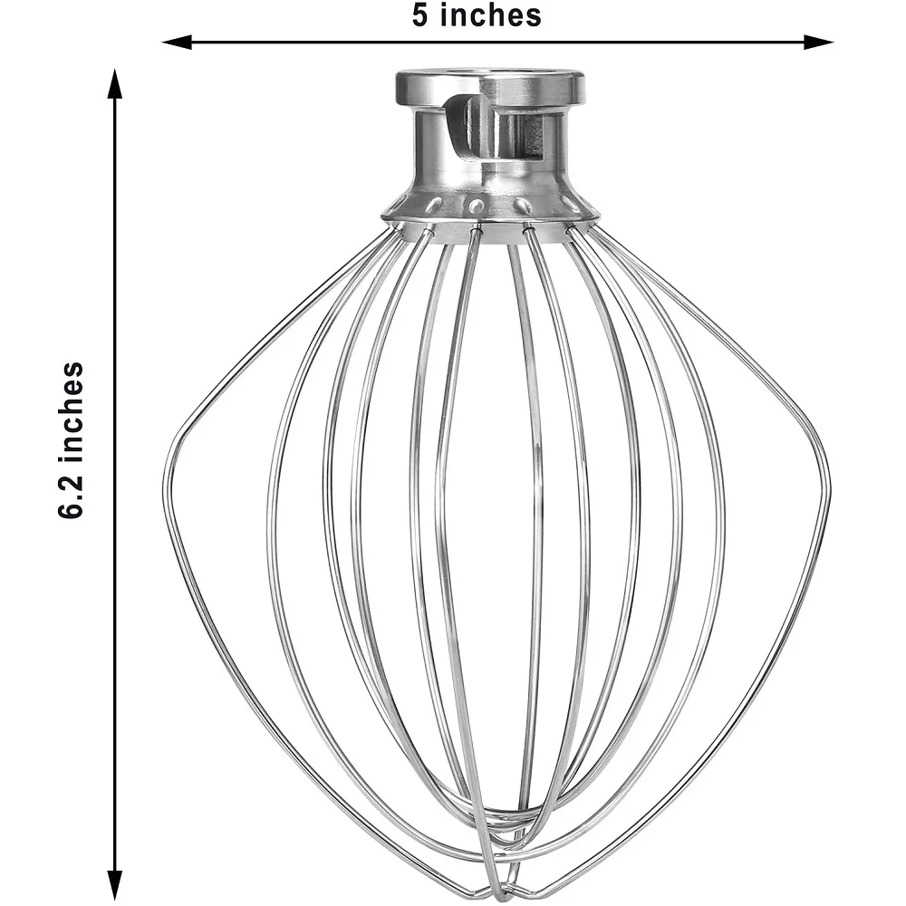 K45WW Wire Whip Attachment 6 Wire Whisk for KitchenAid 4.5QT Tilt-Head Stand Mixer for Egg Heavy Cream Beater, Cakes Mayonnaise