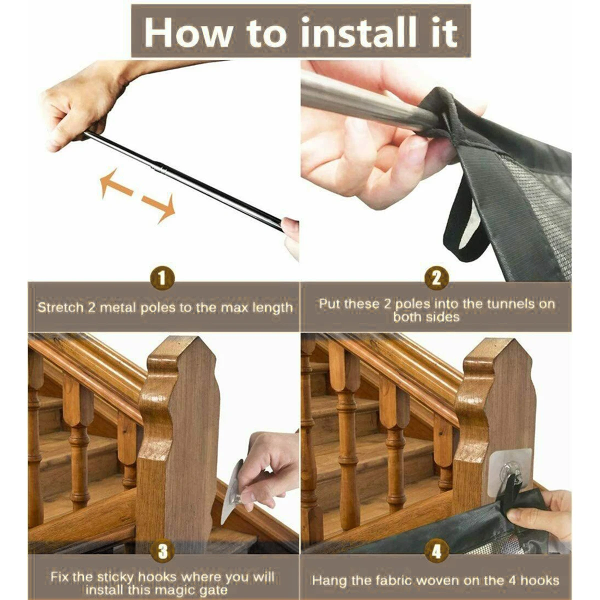 1 مجموعة بوابة سلامة الطفل الحيوانات الأليفة شبكة سياج درج المدخل جدار استخدام سهلة أضعاف تخزين مدمج هدية فكرة الحيوانات الأليفة حارس السلامة #1