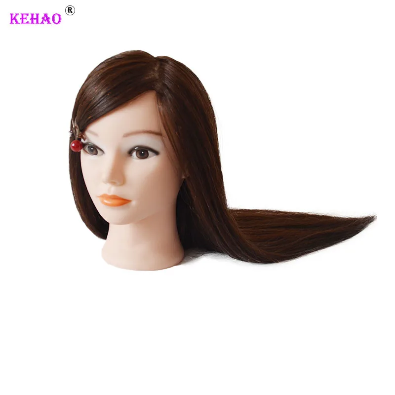 Training Mannequin Head To Practice Hairstyles Human Hair Mix Synthetic Hair Doll Head Professional Styling Head Hairdresser