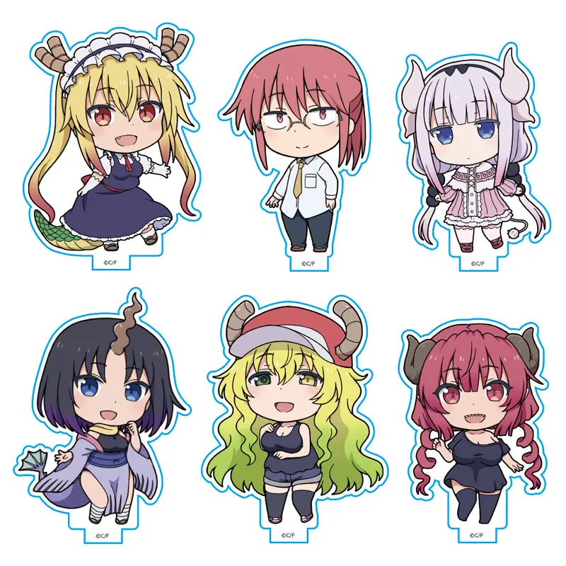 Charm Anime Miss Kobayashi`s Dragon Maid Puni HD Figurel Q Edition Acrylic keychain For Fans Gifts Ornament Collection About 6cm