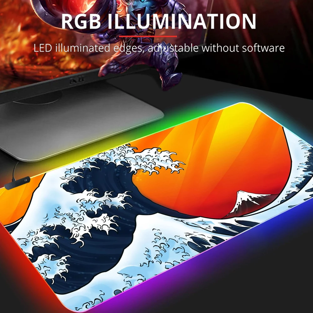 

Large Size Mouse Pad Great Wave Off Art Mouse Pad 30x60cm Rubber PC Computer Gaming Mousepad Desk Mat Locking Edge for CS GO LOL