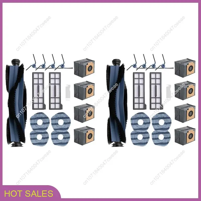 

2 Set For Eufy X10 Pro Omni Robot Vacuum, Washable And Reusable Main Side Brush Hepa Filter Mop Cloth Dust Bags-A98U