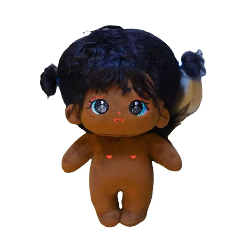 NEW Funny Black hair 20cm Korea Kpop EXO Doll Clothes Cute suit Stuffed Toy Black Dolls Plush for Idol Dolls Gift