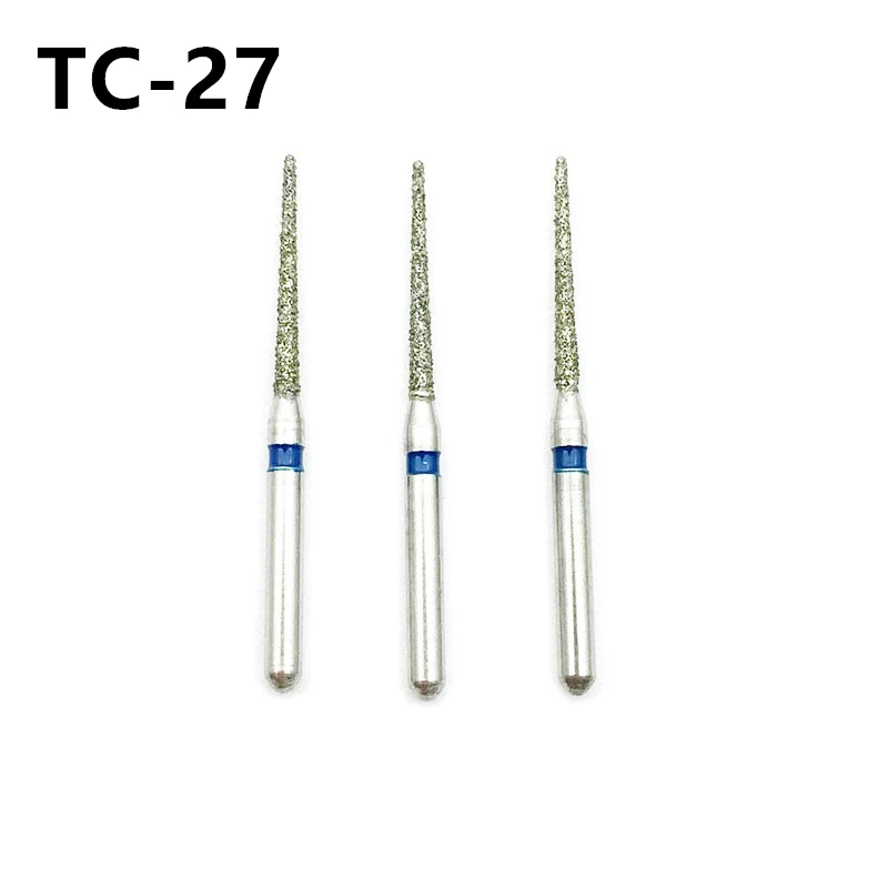 10pcs/Box Dental Diamond Burs Drill Super Coarse  for High Speed Handpieces Teeth Whitening Polishing 1.6mm TC-27