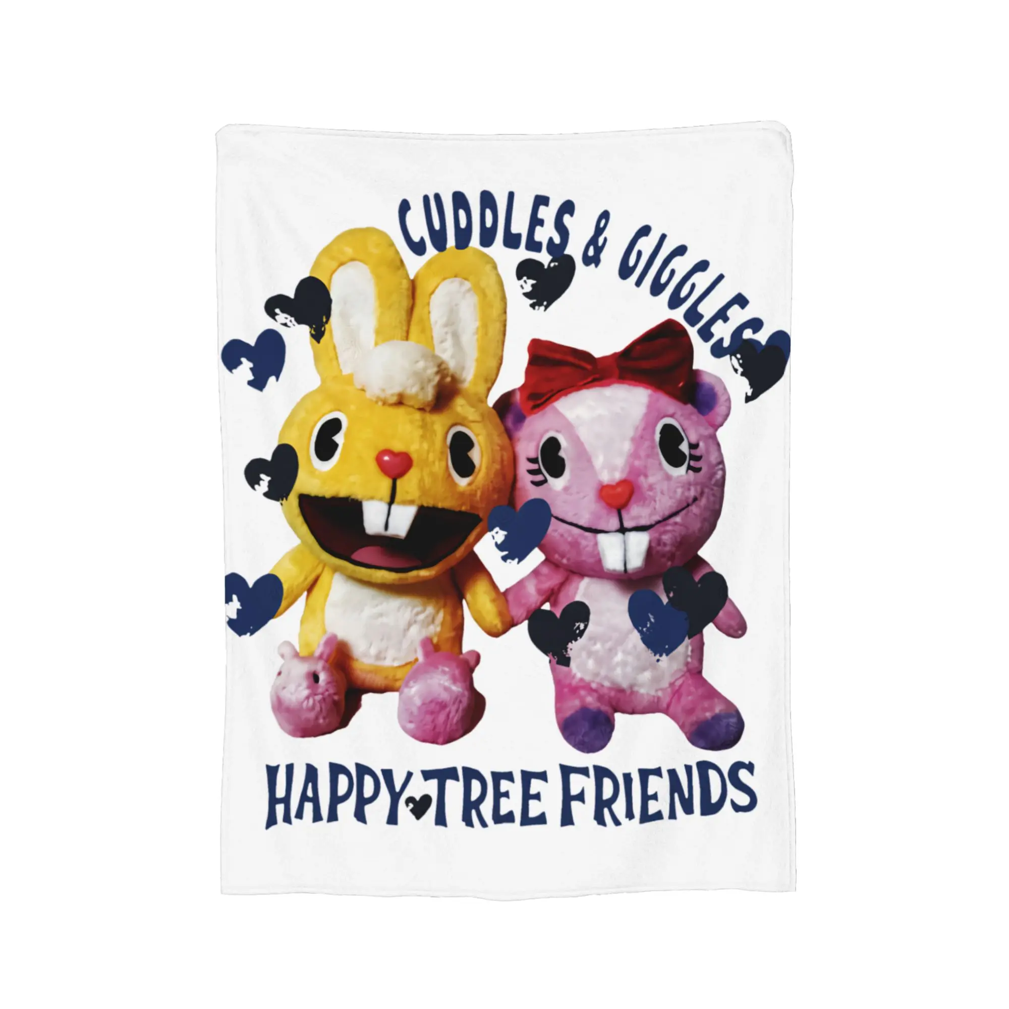 Cuddles And Giggles Happy Tree Friends Blankets  Flannel Funny Warm Throw Blankets for Bedding Lounge Spring Autumn