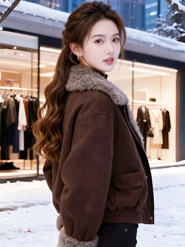 Chaqueta Casual Forrada de Algodón para Mujer, Invierno, a la Moda, Cuello Alto, Ropa de Algodón, Súper Hermosa, Estilo Americano...