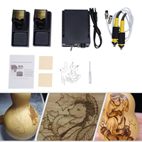 60W Wood Burning Machine Kit with Digital Display 2 Handles 21 Tips Lightweight Dissipation Heat Pyrography Machine Gift