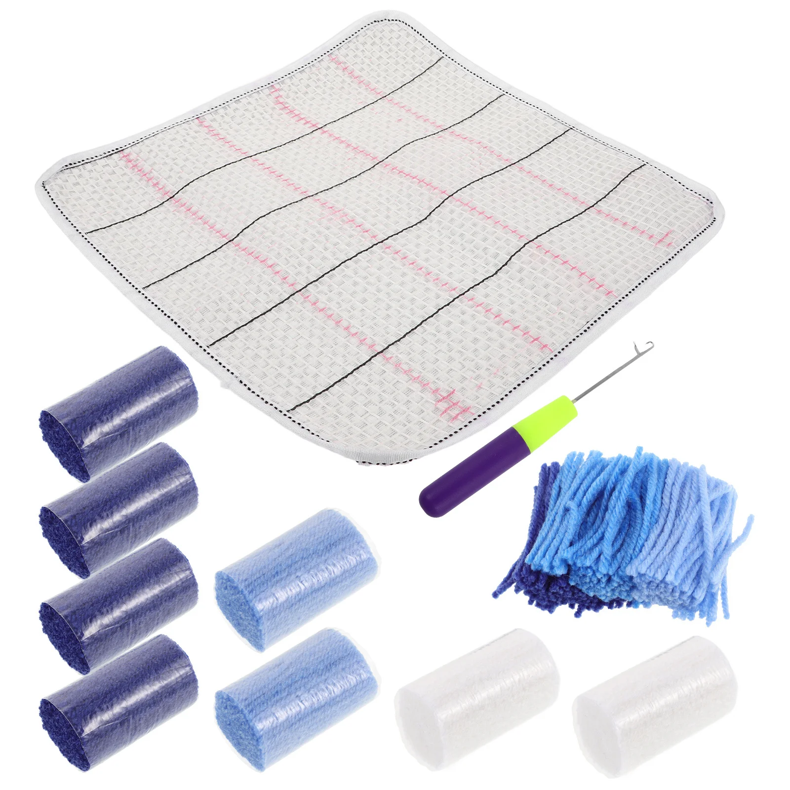 

1 Set Latch Hook Rug Yarn Kit Diy Crochet Craft Lightweight Soft Touch Supple Use Crafting Supplies For Home Decor Embroidery