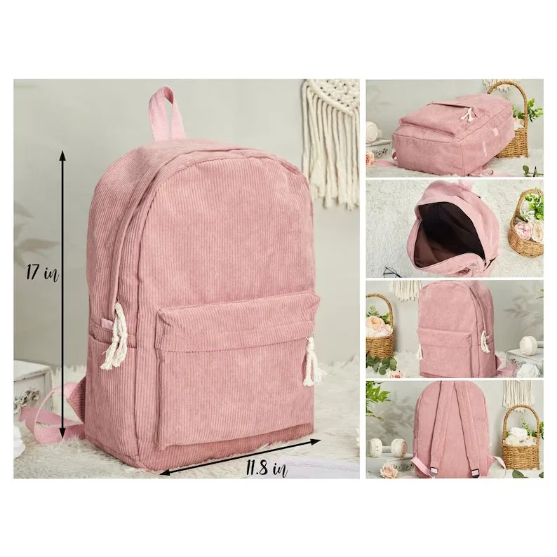 Ransel Corduroy bordir personalisasi ransel Corduroy, ransel sekolah, tas popok bayi dipersonalisasi