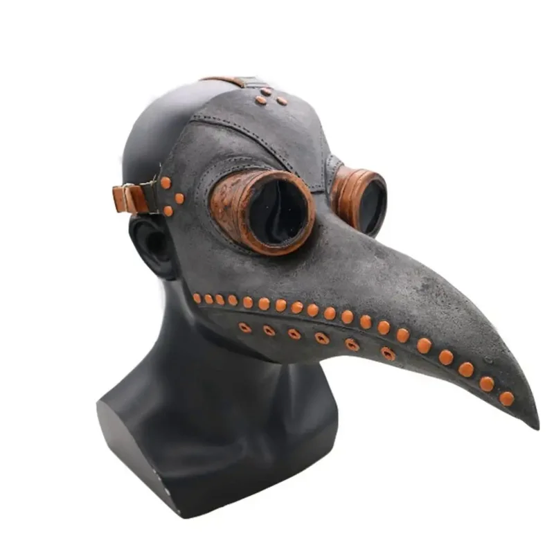 Maschera medico della peste becco lungo becco Cosplay Steampunk maschere Punk casco maschera per uccelli della peste Costume da festa di Halloween puntelli adulti bambini