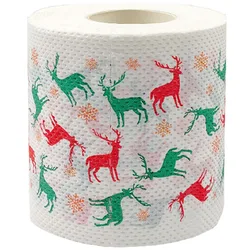 Christmas Pattern Tissue Printing Roll Toilet Paper New Year Festival Gift Creative Napkin for Diningroom Livingroom And Kitchen