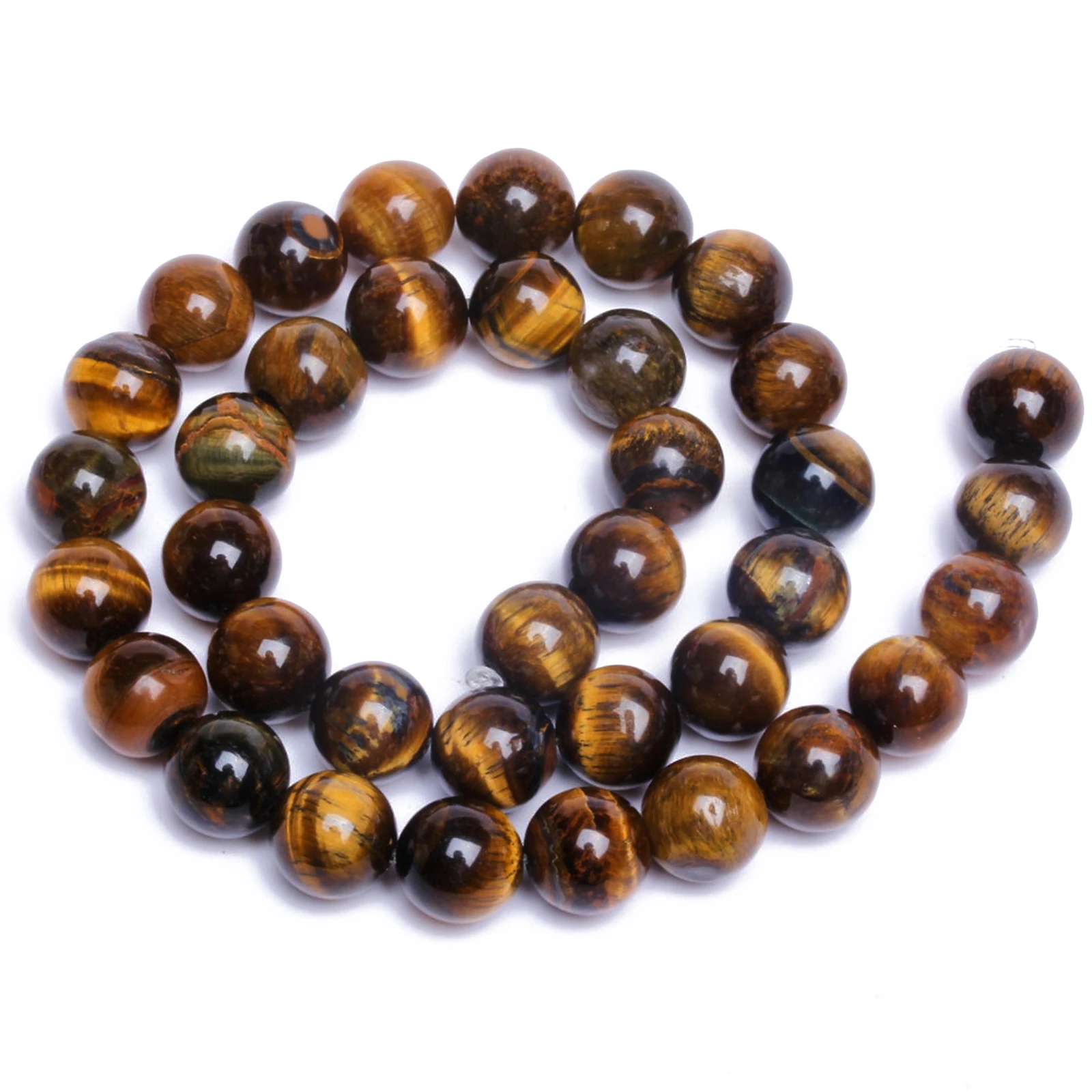 1 bag 4/6/8/10/12mm Natural Stone Tiger Eye Round Loose Mineral Beads For Jewelry Making DIY Bracelet Accessories